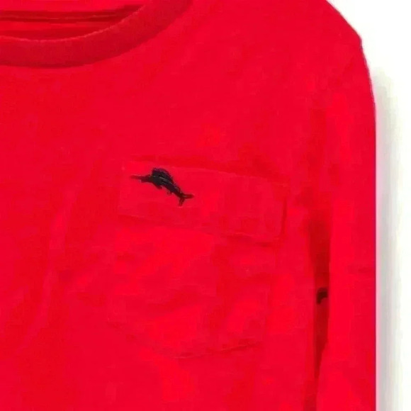 Tommy Bahama Boys Long Sleeve Red T-Shirt Size 5 Casual Crew Neck - Picture 2 of 4